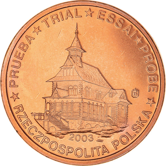 Polonia, 

2 céntimos de euro, 

2003