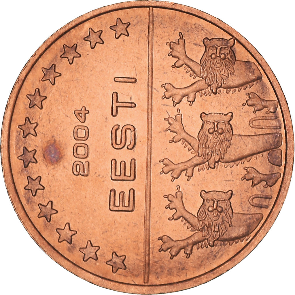 Estonia, 

2 céntimos de euro, 

2004