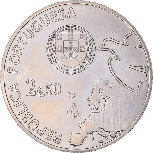 Portugal, 
  
  2,5 euros, 
  
  70 años de paz en Europa