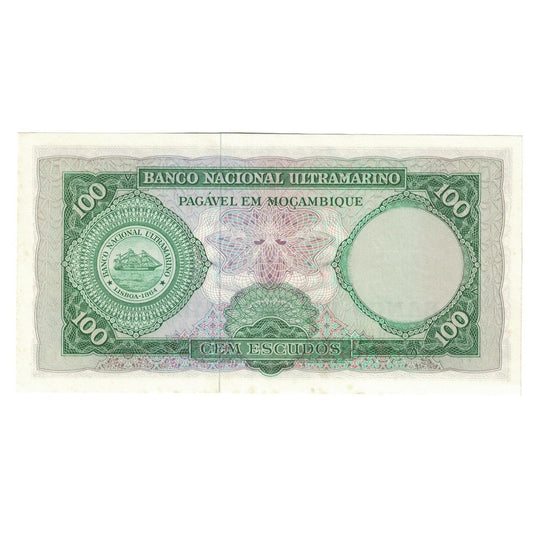 billete de banco, 
  
  Mozambique, 
  
  100 escudos