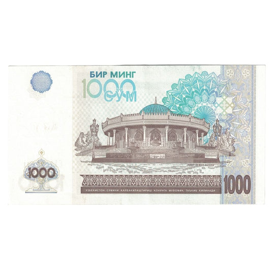 billete de banco, 
  
  Uzbekistán, 
  
  1000 suma