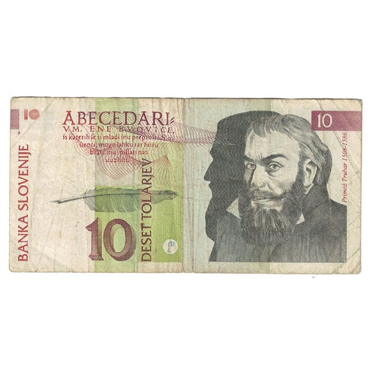 billete de banco, 
  
  Eslovenia, 
  
  10 Tolarjev