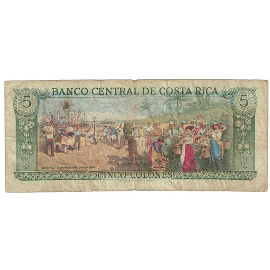 billete de banco, 
  
  Costa Rica, 
  
  5 colones