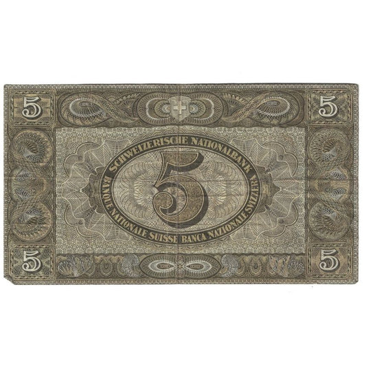 Billete de banco, Suiza, 5 francos