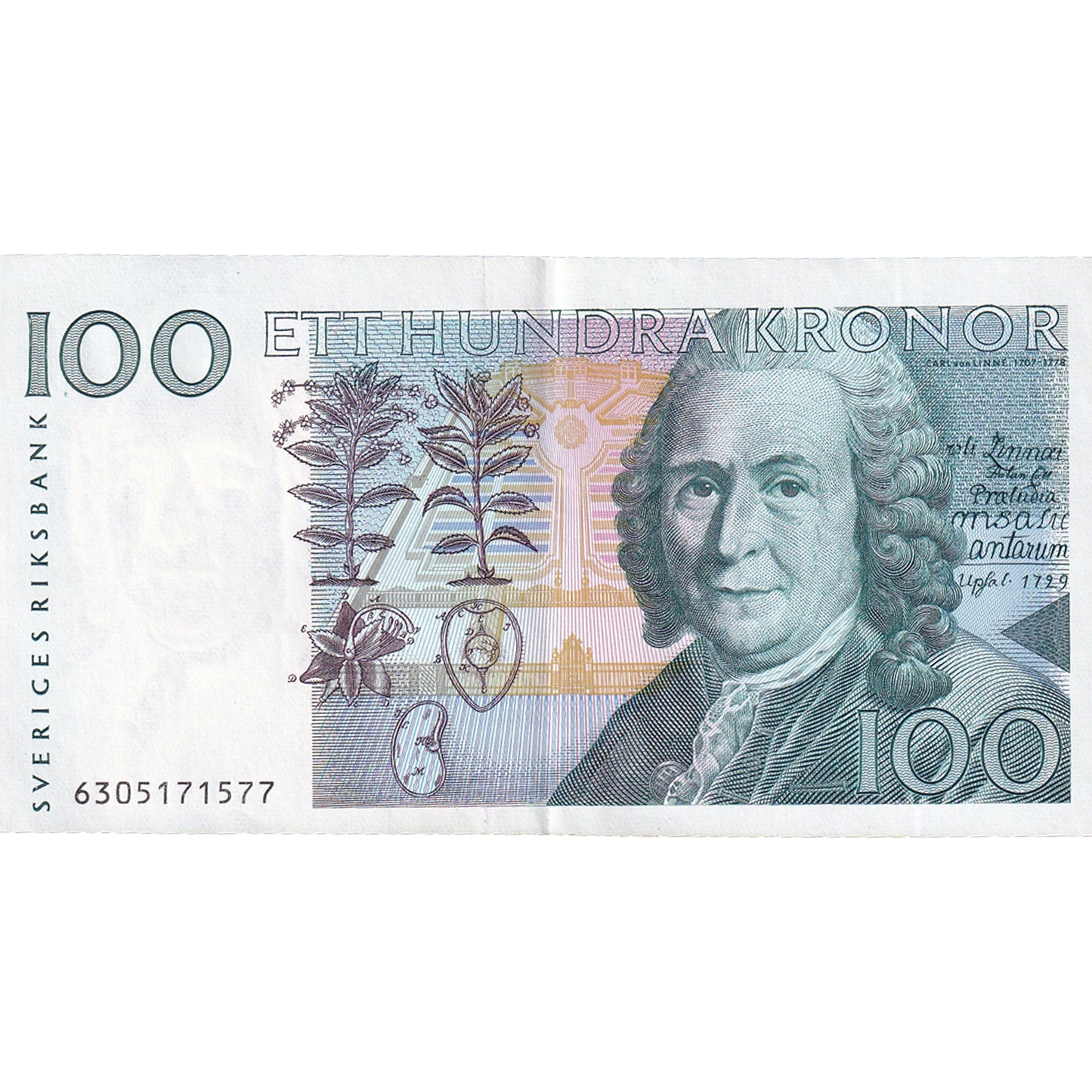 billete de banco, 
  
  Suecia, 
  
  100 coronas