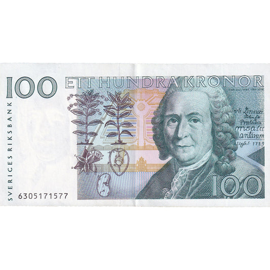 billete de banco, 
  
  Suecia, 
  
  100 coronas