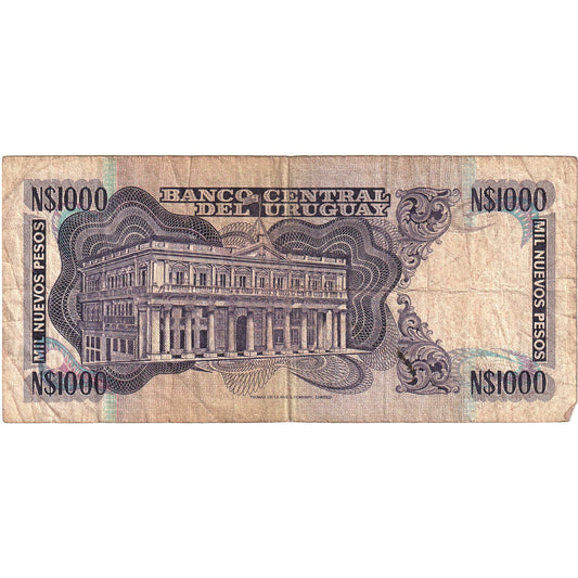 billete de banco, 
  
  Uruguay, 
  
  1000 nuevos pesos