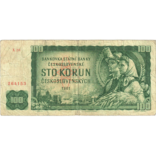 billete de banco, 
  
  checoslovaquia, 
  
  100 coronas