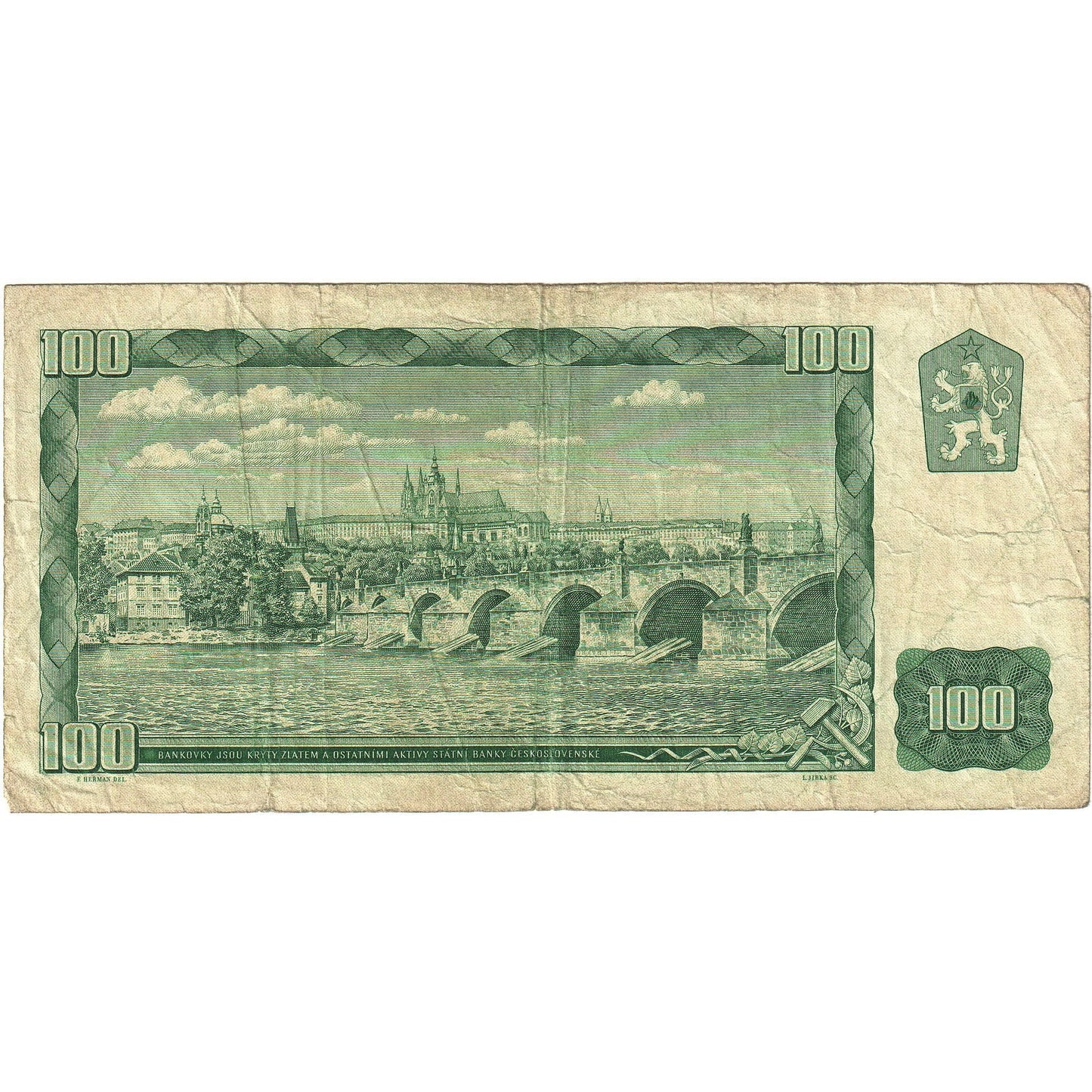 billete de banco, 
  
  checoslovaquia, 
  
  100 coronas