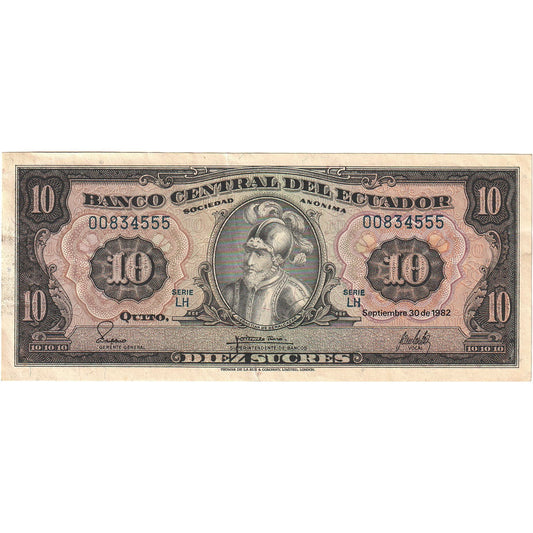 Ecuador, 
  
  10 sucres, 
  
  1982