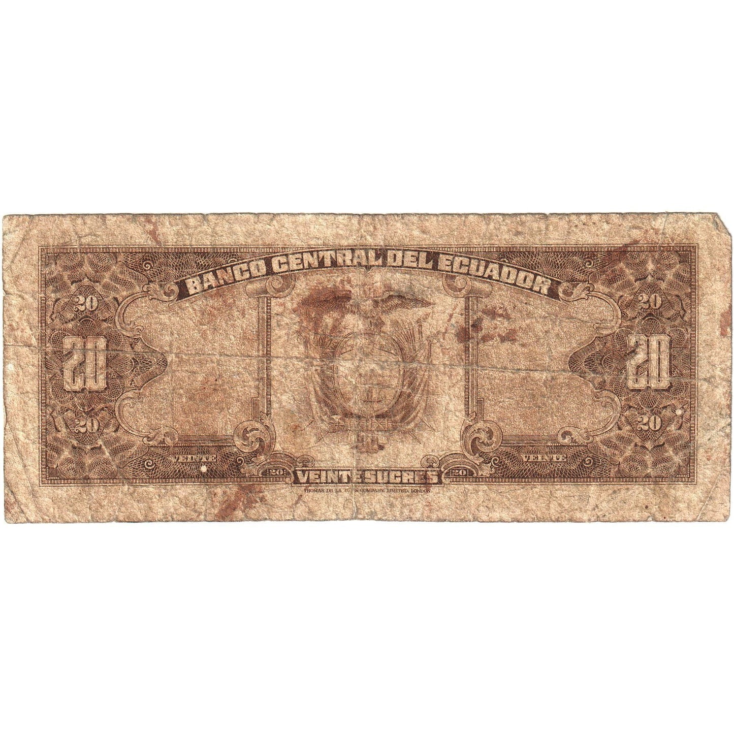 Ecuador, 
  
  20 sucres, 
  
  1980