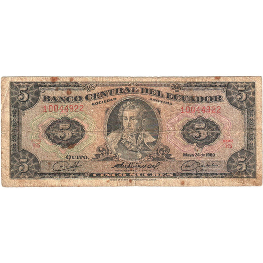 Ecuador, 
  
  5 sucres, 
  
  1980