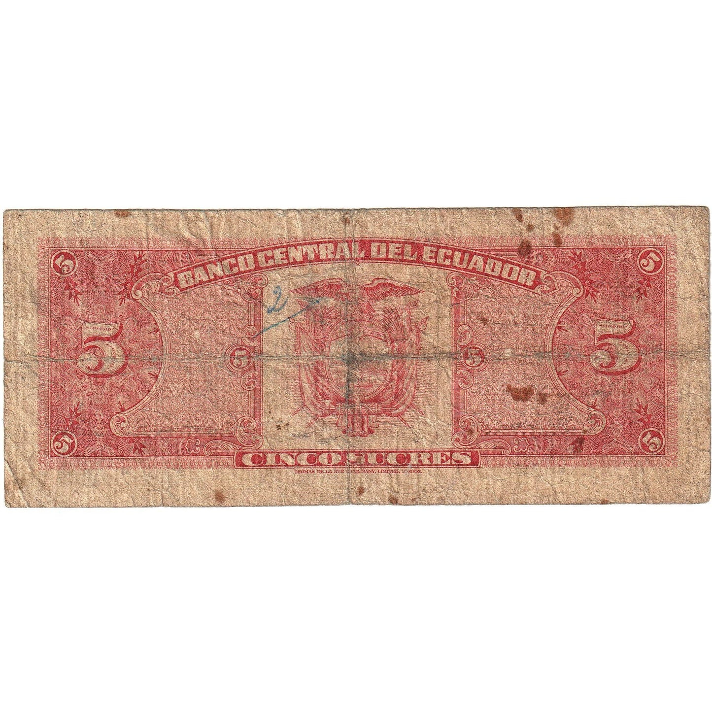 Ecuador, 
  
  5 sucres, 
  
  1980
