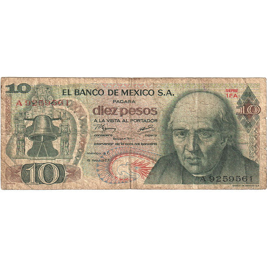 México, 
  
  10 pesos, 
  
  1975