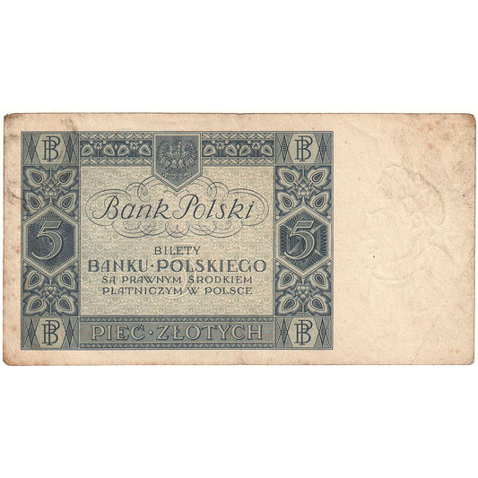 Polonia, 
  
  5 Zlotych, 
  
  1930