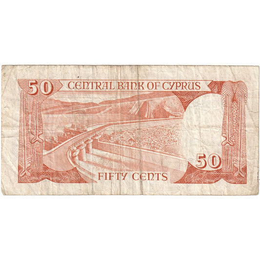Chipre, 

50 centavos, 

1 de abril de 1987