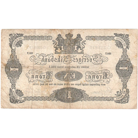 Suecia, 
  
  1 corona, 
  
  1917