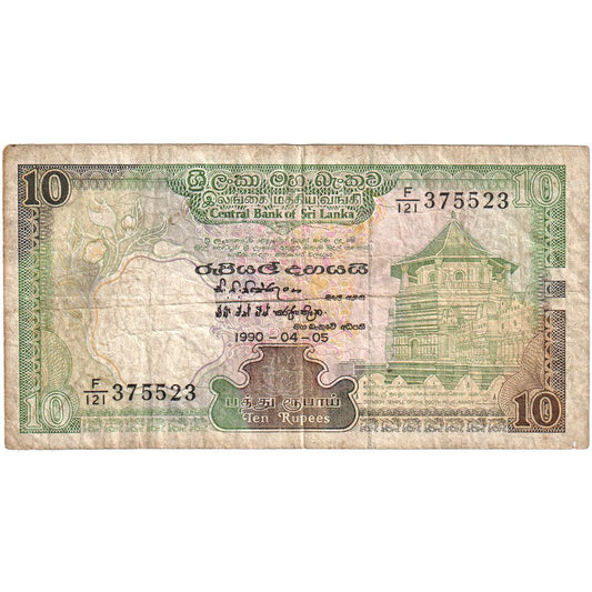 Sri Lanka, 

10 rupias, 

1990