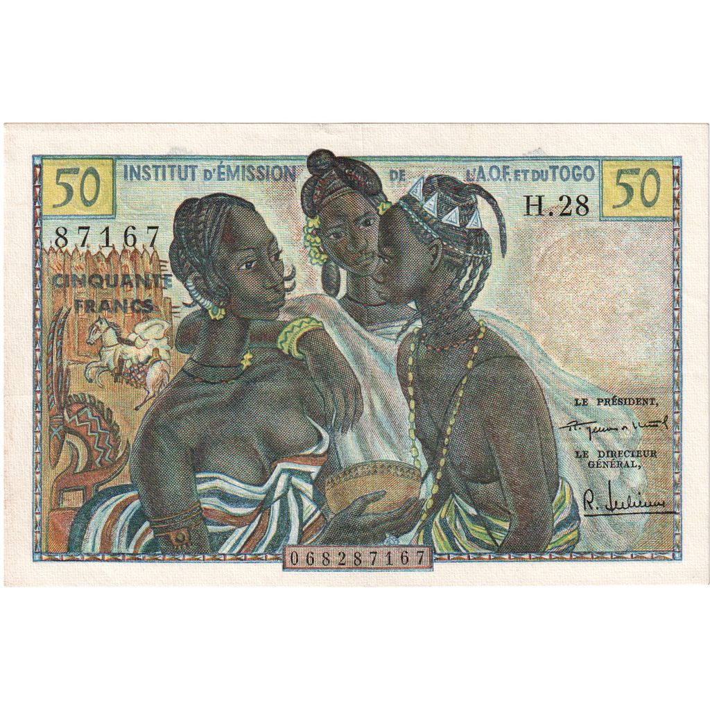 Estados de África Occidental, 

50 francos, 

AU(55-58)
