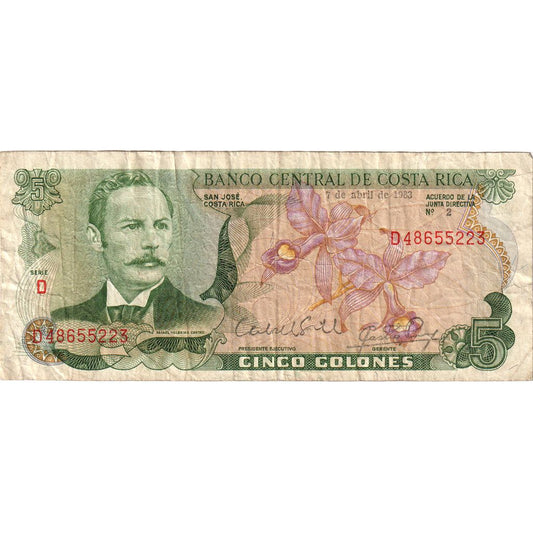 Costa Rica, 
  
  5 colones, 
  
  1983-04-07