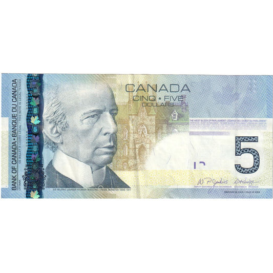 Canadá, 
  
  5 dolares, 
  
  UA(55-58)