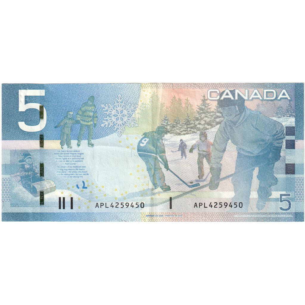 Canadá, 
  
  5 dolares, 
  
  UA(55-58)