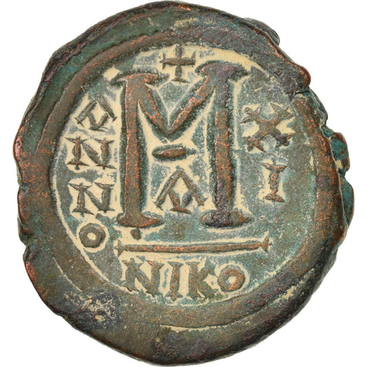 Acuñar, 
  
  Justino II, 
  
  Follis