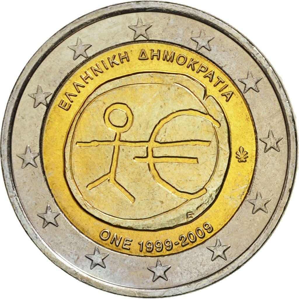 Grecia, 
  
  2 euros, 
  
  10 años euros