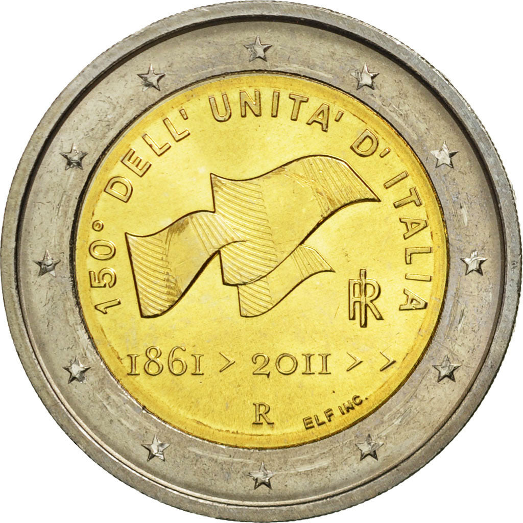 Italia, 
  
  2 euros, 
  
  150 unidad dell italia
