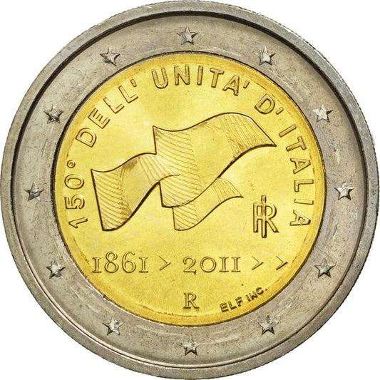 Italia, 
  
  2 euros, 
  
  150 unidad dell italia