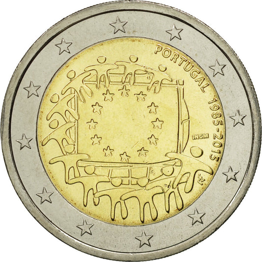 Portugal, 
  
  2 euros, 
  
  Bandera