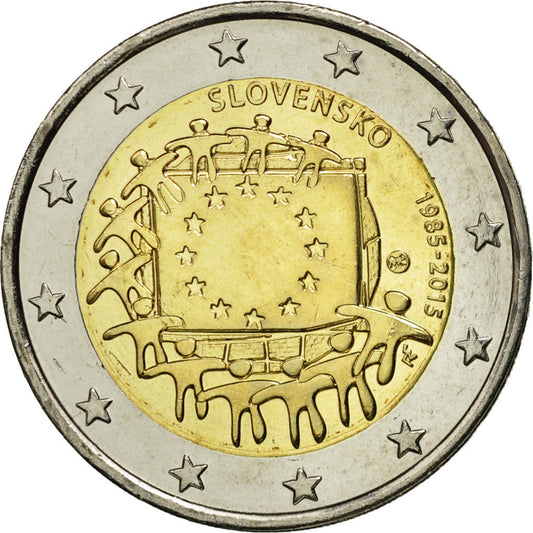 Eslovaquia, 
  
  2 euros, 
  
  Bandera