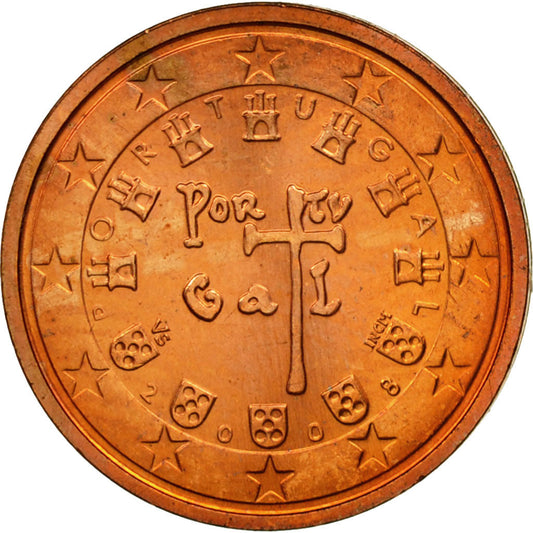 Portugal, 

2 céntimos de euro, 

2008