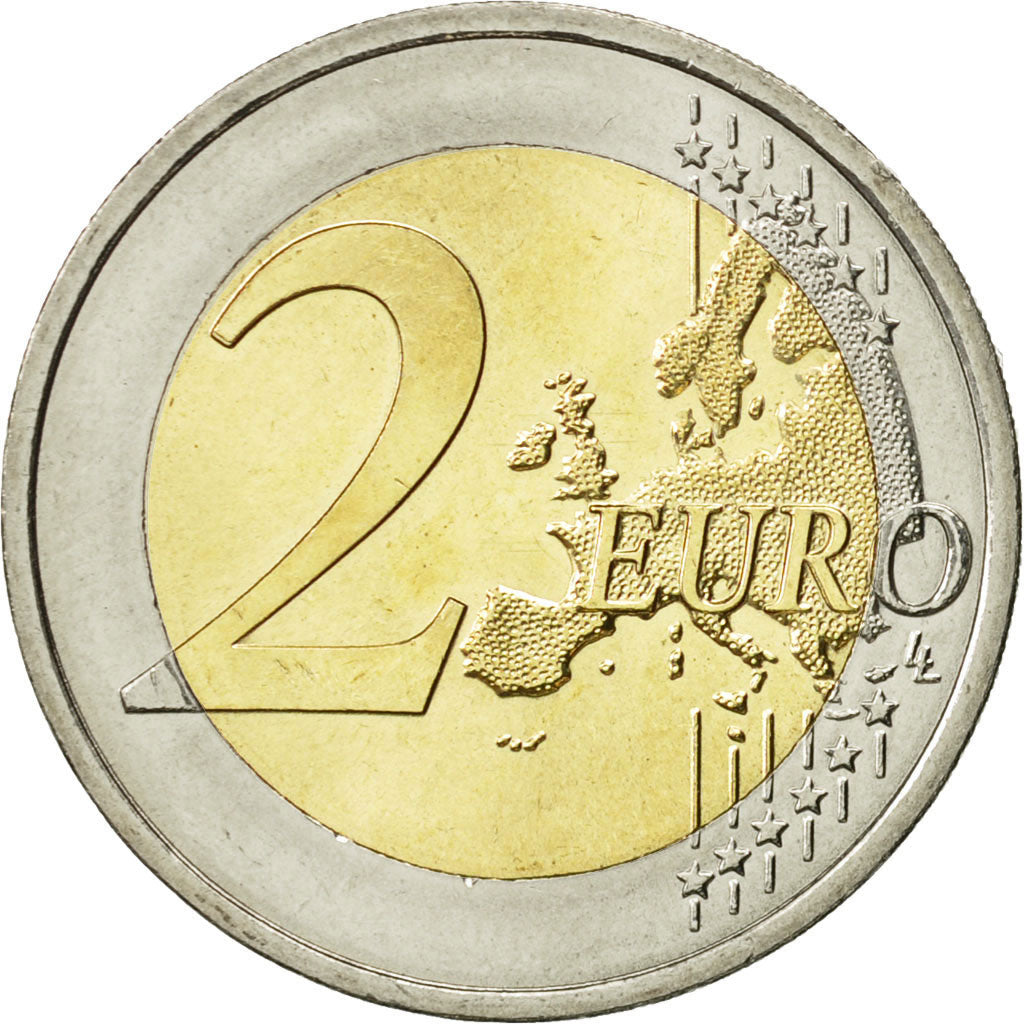 Austria, 
  
  2 euros, 
  
  Drapeau europeo