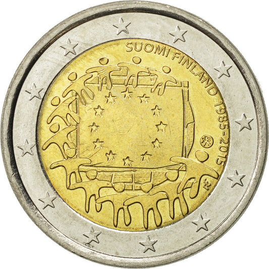 Finlandia, 
  
  2 euros, 
  
  Drapeau europeo