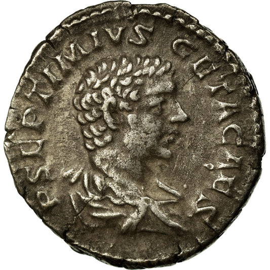 Acuñar, 
  
  Geta, 
  
  Denario