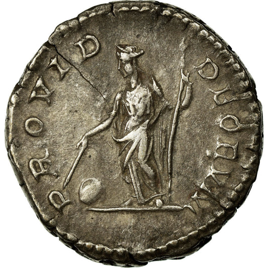 Acuñar, 
  
  Geta, 
  
  Denario