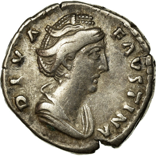 Acuñar, 
  
  Faustina I, 
  
  Denario