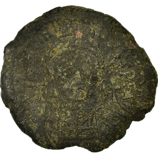 Acuñar, 
  
  Justiniano I, 
  
  media follis