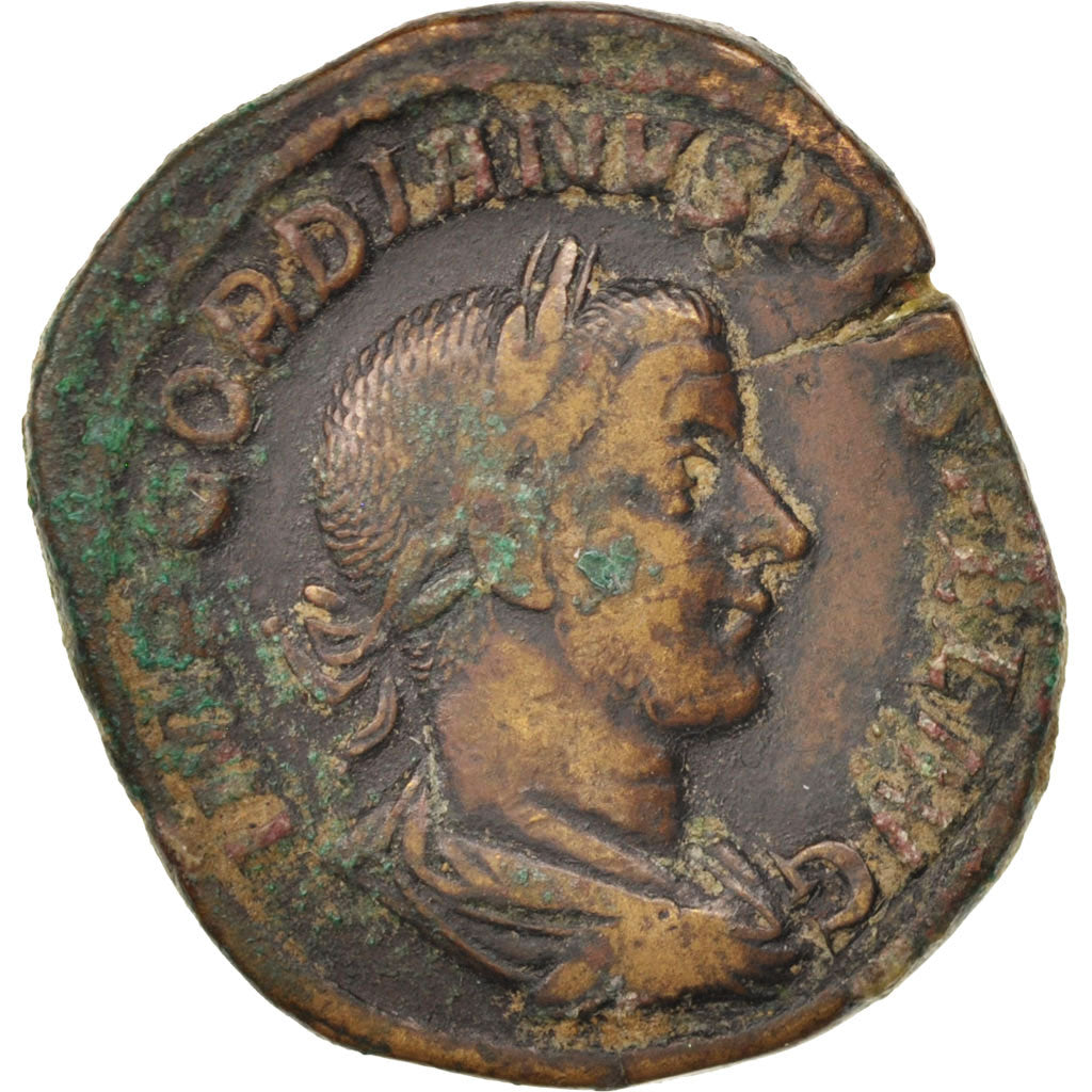 Acuñar, 
  
  Gordiano III, 
  
  Sestercio