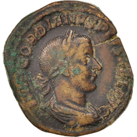 Acuñar, 
  
  Gordiano III, 
  
  Sestercio