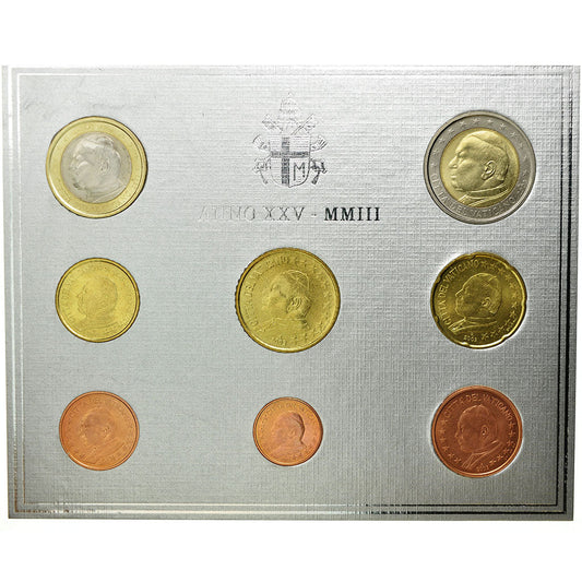 CIUDAD DEL VATICANO, 

1 céntimo a 2 euros, 

2003