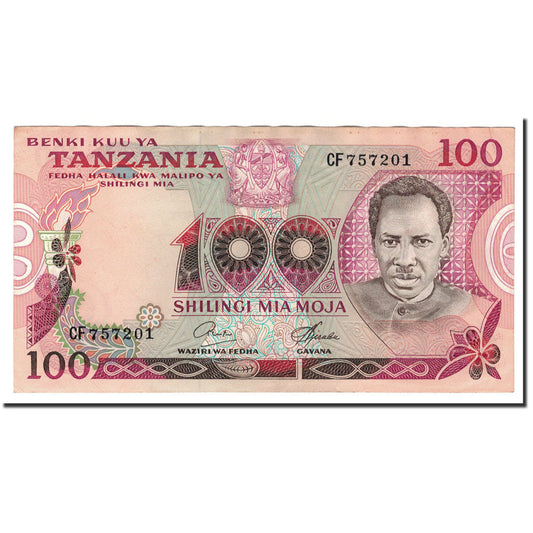 billete de banco, 
  
  Tanzania, 
  
  100 chelines