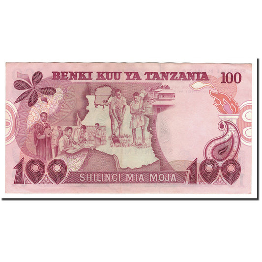 billete de banco, 
  
  Tanzania, 
  
  100 chelines
