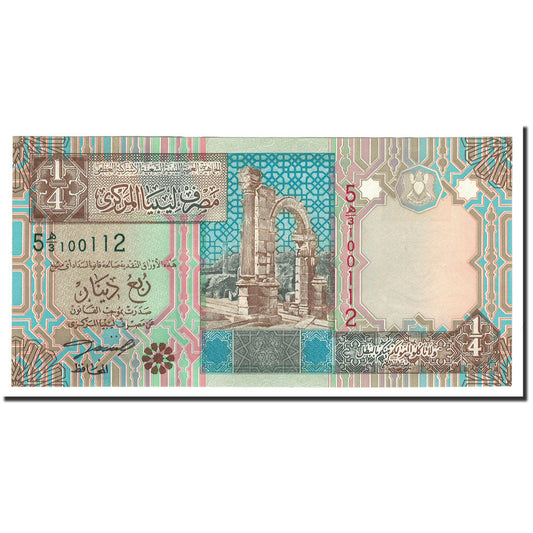 billete de banco, 
  
  Libia, 
  
  1/4 dinar