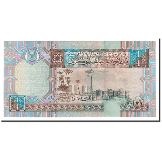 billete de banco, 
  
  Libia, 
  
  1/4 dinar