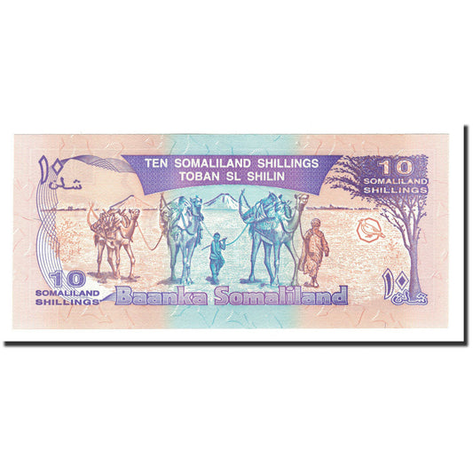 billete de banco, 
  
  somalilandia, 
  
  10 chelines = 10 chelines