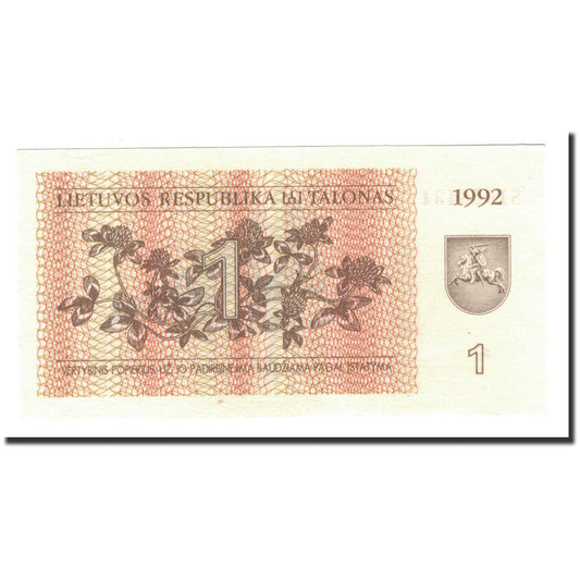 billete de banco, 
  
  Lituania, 
  
  1 (Talónas)