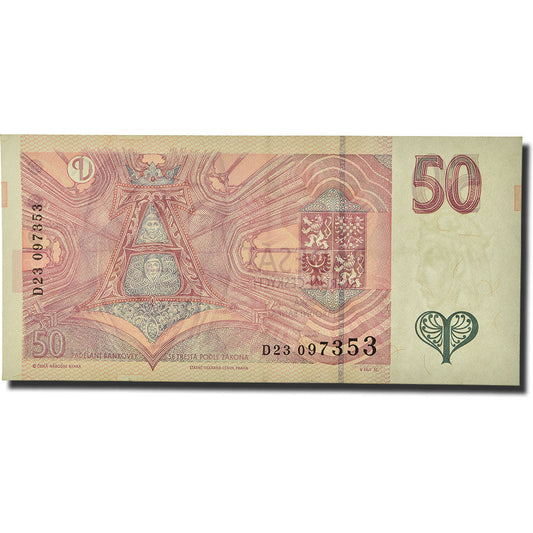 billete de banco, 
  
  República Checa, 
  
  50 coronas