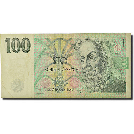 billete de banco, 
  
  República Checa, 
  
  100 coronas